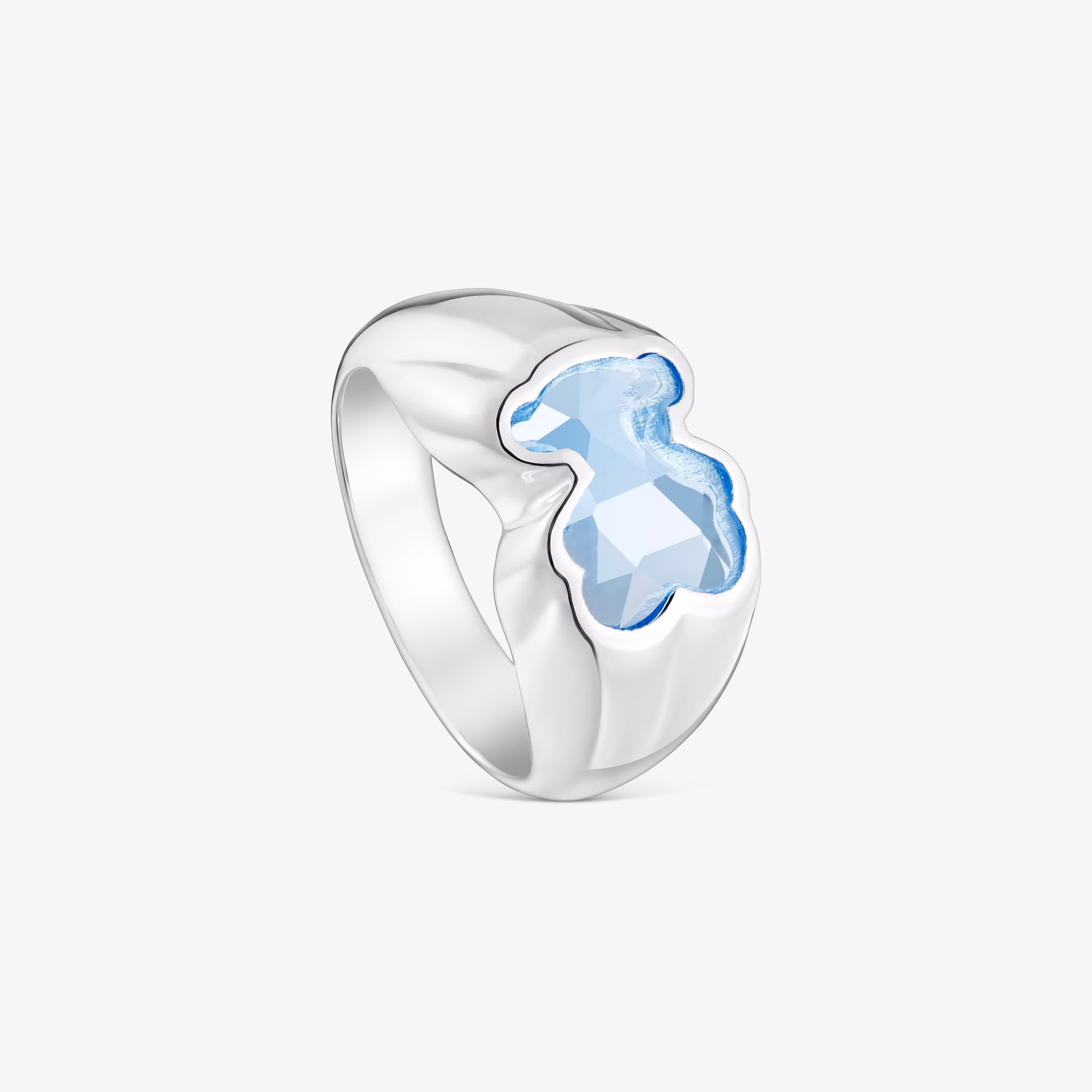 Anillo mediano de plata y espinela azul creada en laboratorio Icon Color LGG