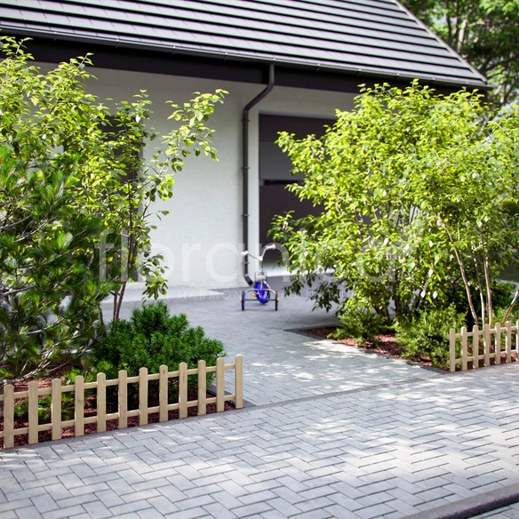 Gartenzaun, Steckzaun zum Abgrenzen 1 STK 104cm Höhe 20cm Unbehandelt