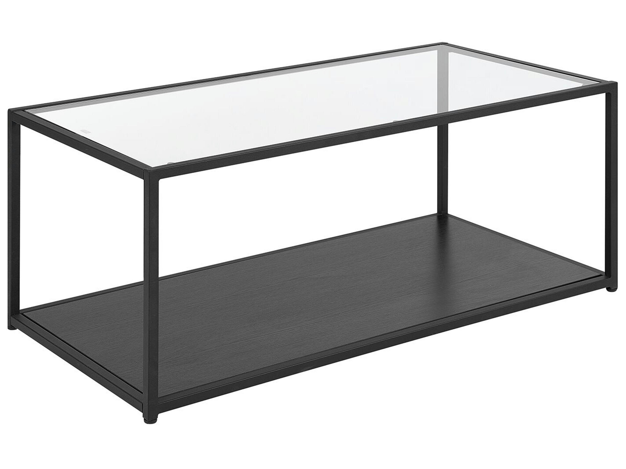 MEDORA - Table basse noire en verre