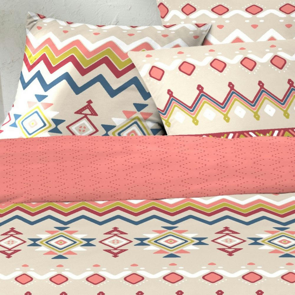 - Parure de lit 2 places coton à motifs 220x240 cm