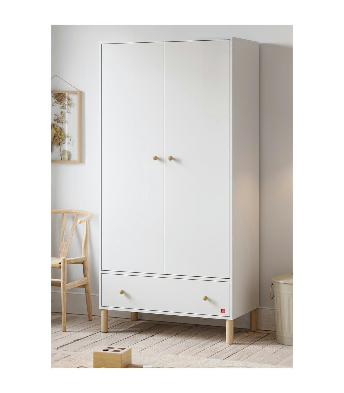 TELA - Armoire 2 portes et 1 tiroir - H185 cm