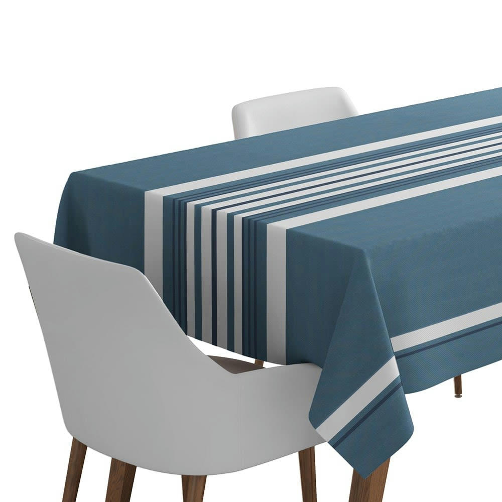 DONIBANE - Nappe coton Bleu 180x180 cm