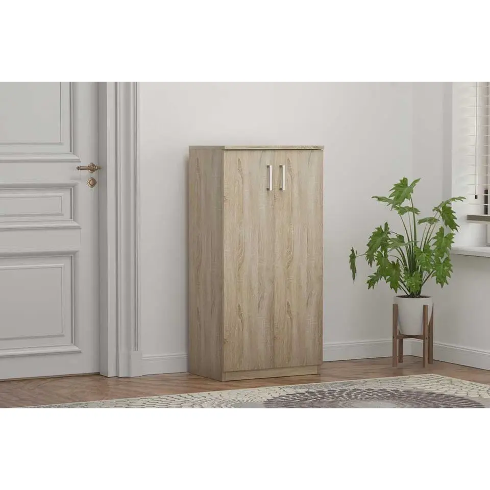 Schoenenkast Maurice - 60x37x122cm - 2 deuren - eikdecor