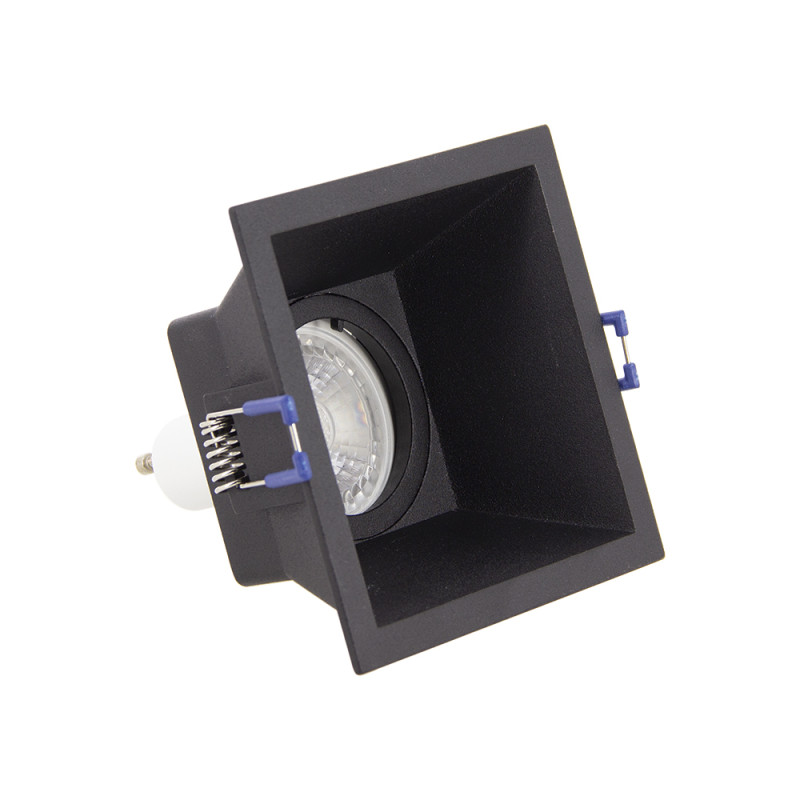 Spot encastrable LED carré noir GU10 blanc chaud IP20 345 lm 5 W XANLITE