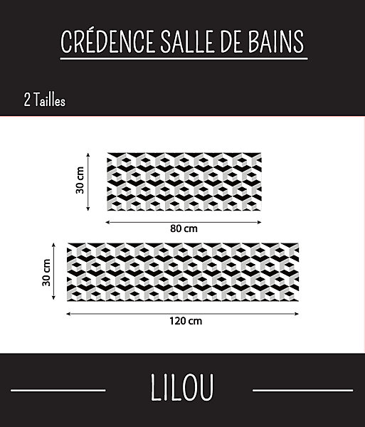 Crédence Salle de bain LILOU 80 cm x 30 cm Ma Nouvelle Déco