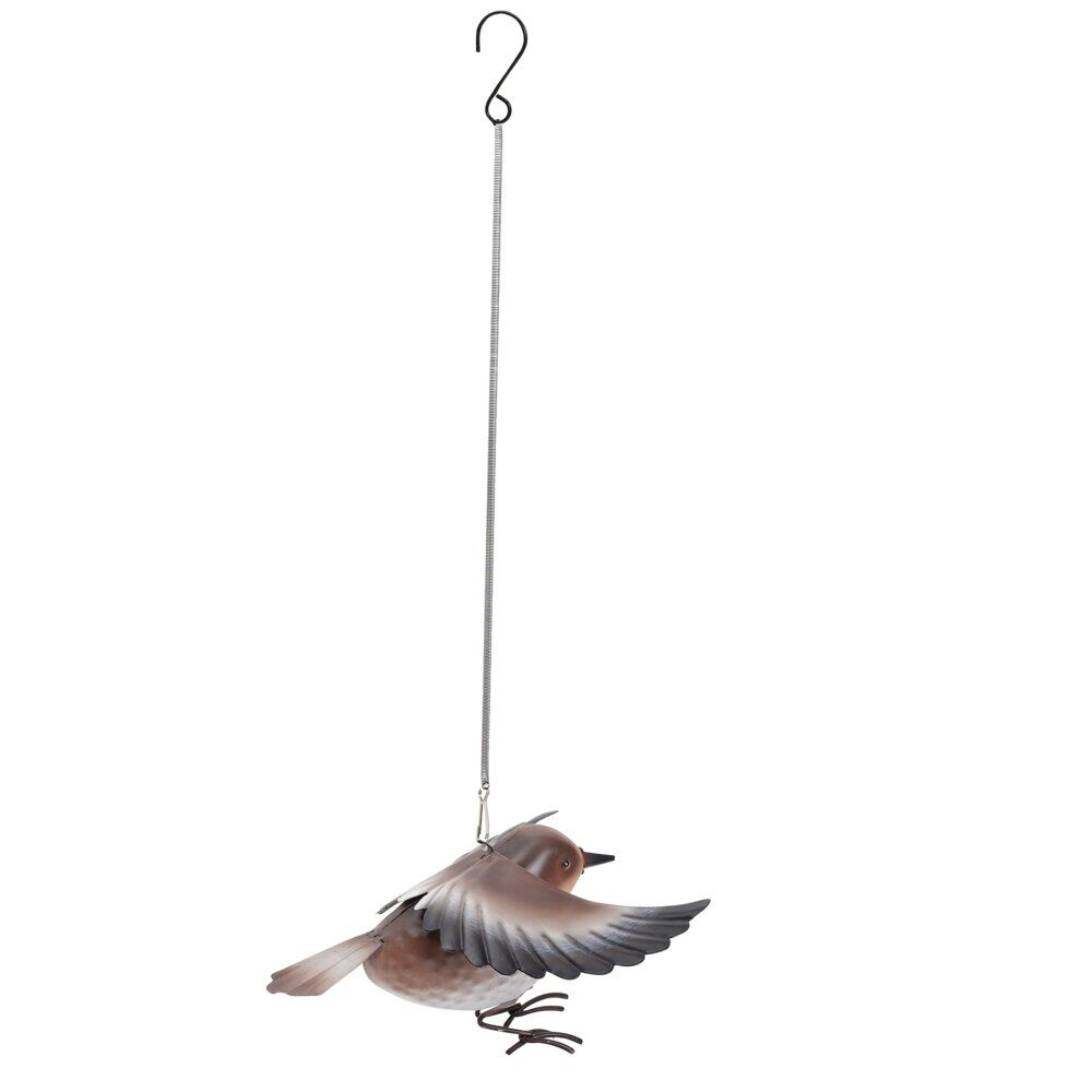 Oiseau décoratif à suspendre métal noir 20xH15cm