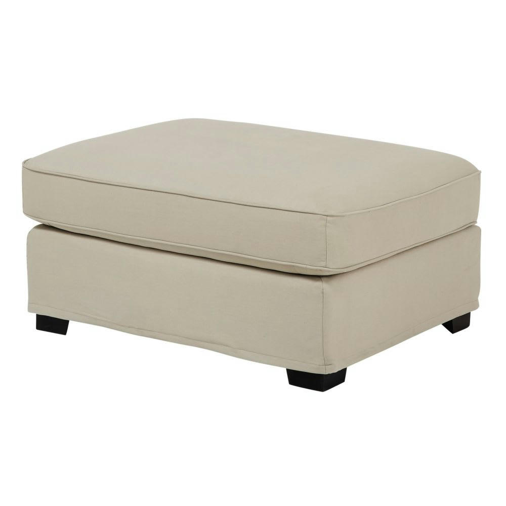 Milano - Pouf pour canapé modulable en toile mastic