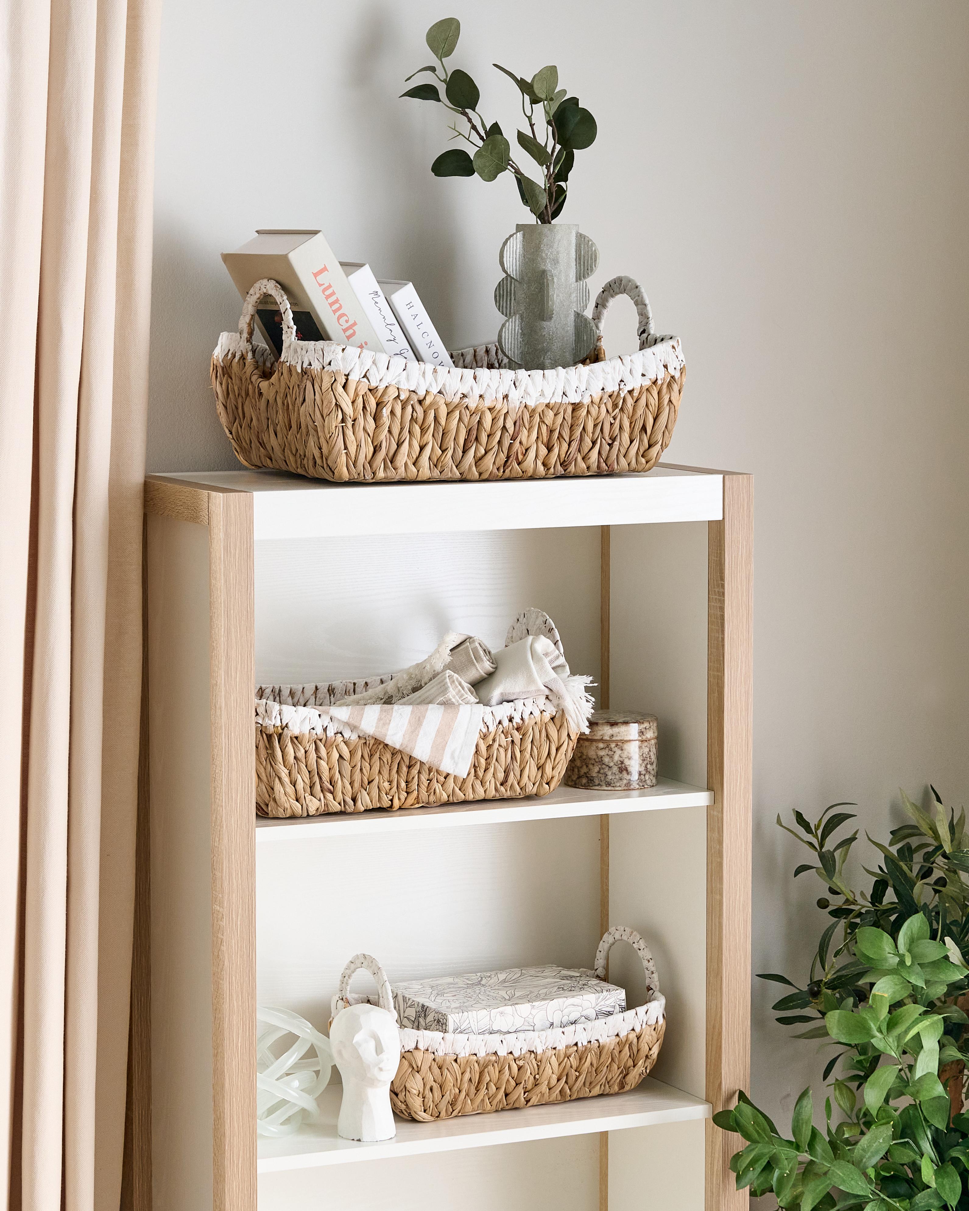 Set of 3 Baskets CAMPHA Wicker Natural