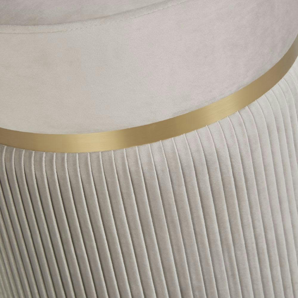 - Pouf rond beige et doré