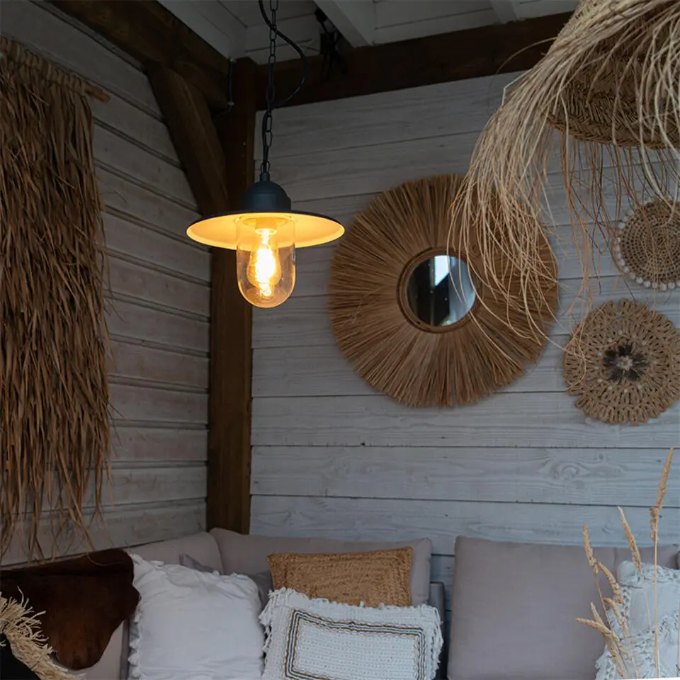 Qazqa hanglamp kansas grijs e27