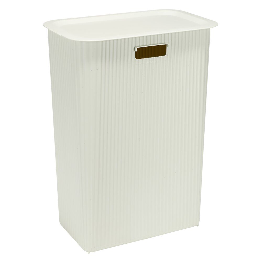 Panière à linge 40L avec couvercle L44X28XH53 cm blanc