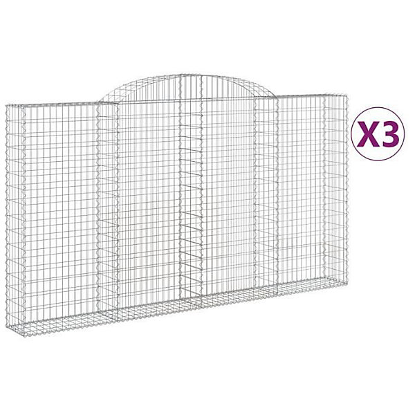 Paniers à gabions arqués - VIDAXL - 300x30x160-180 cm - Fer galvanisé - Crochets renforcés