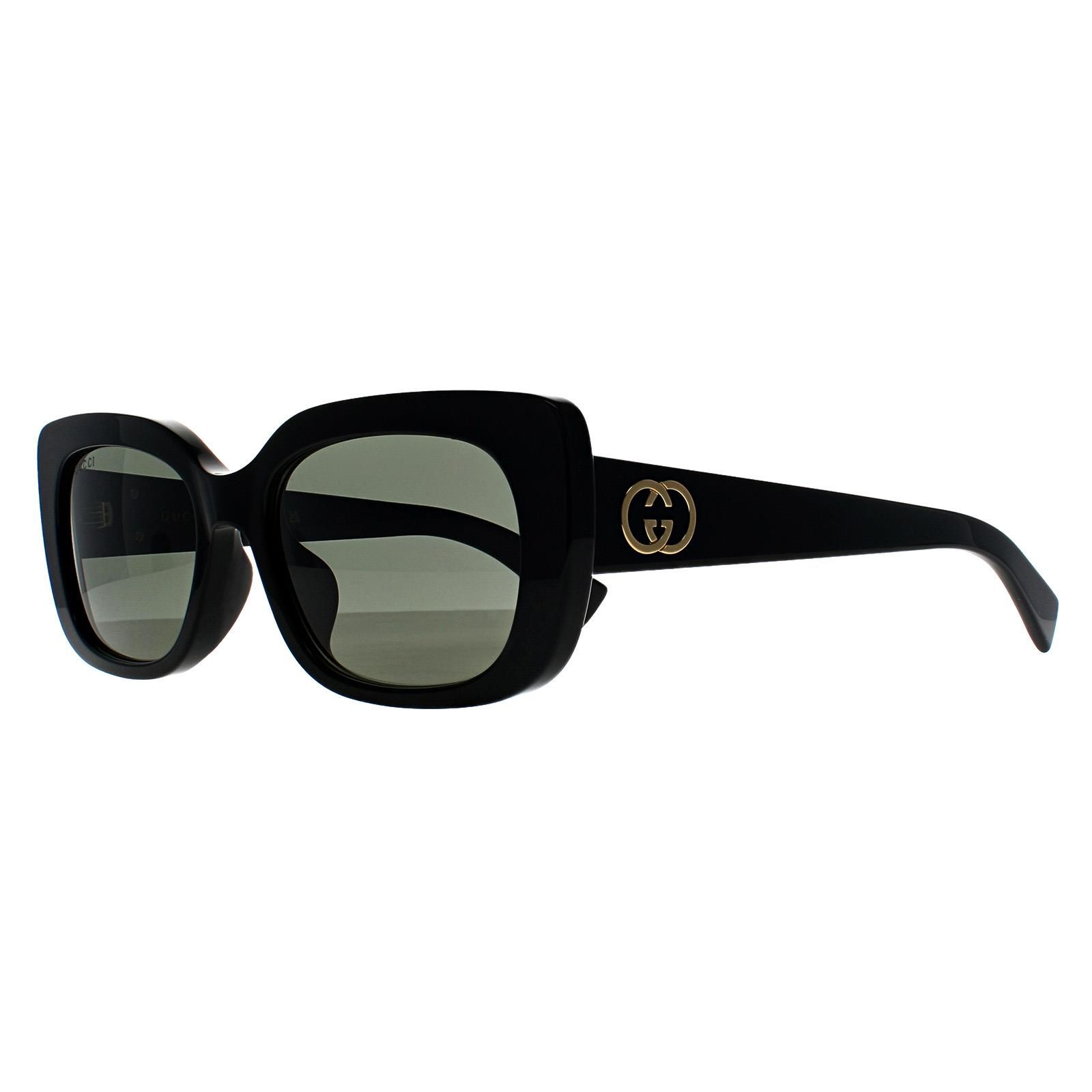 Gucci Rectangle Shiny Black Grey GG1979SK