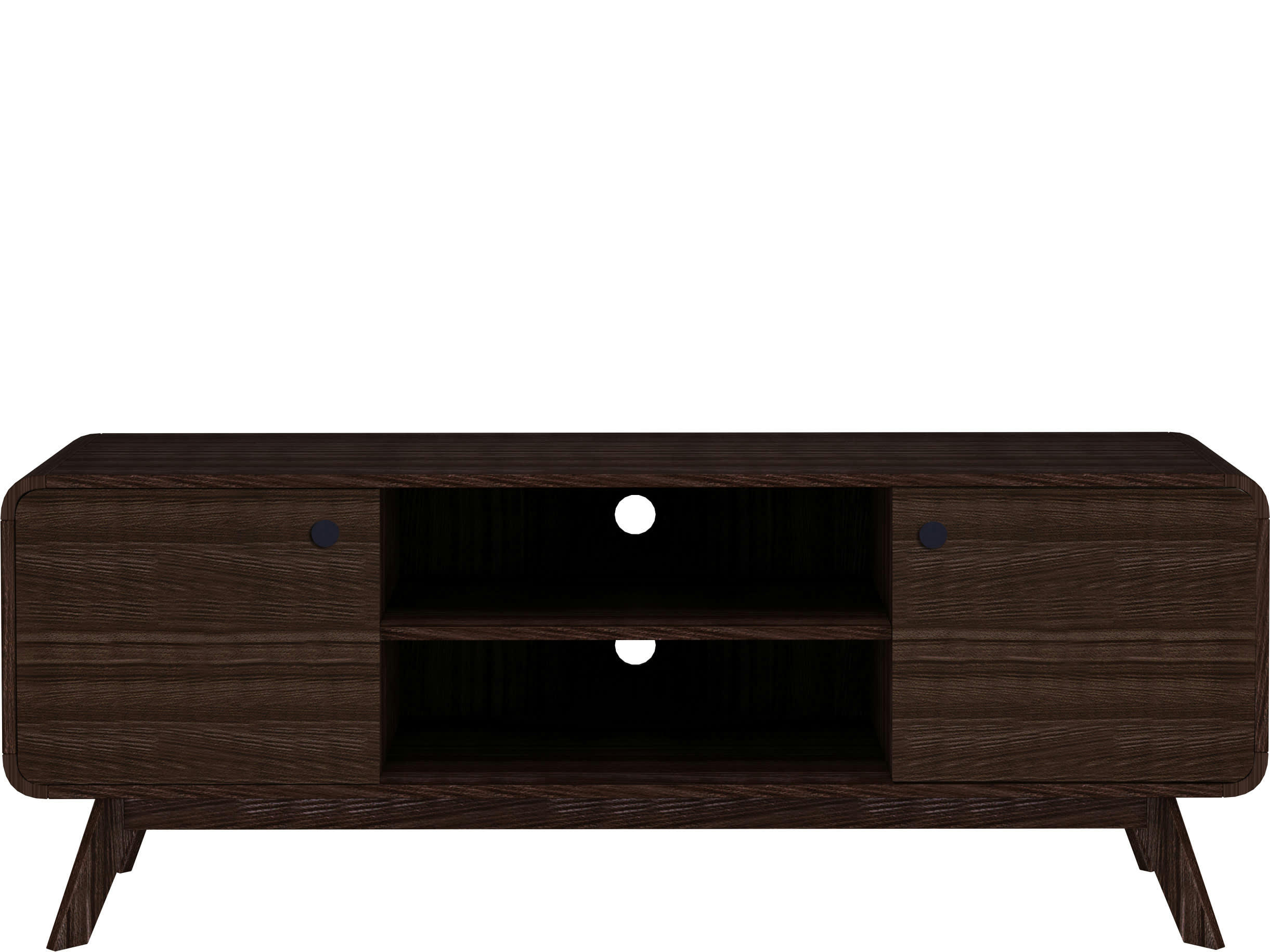 CASSIE - Meuble TV avec 2 portes en noyer partiel