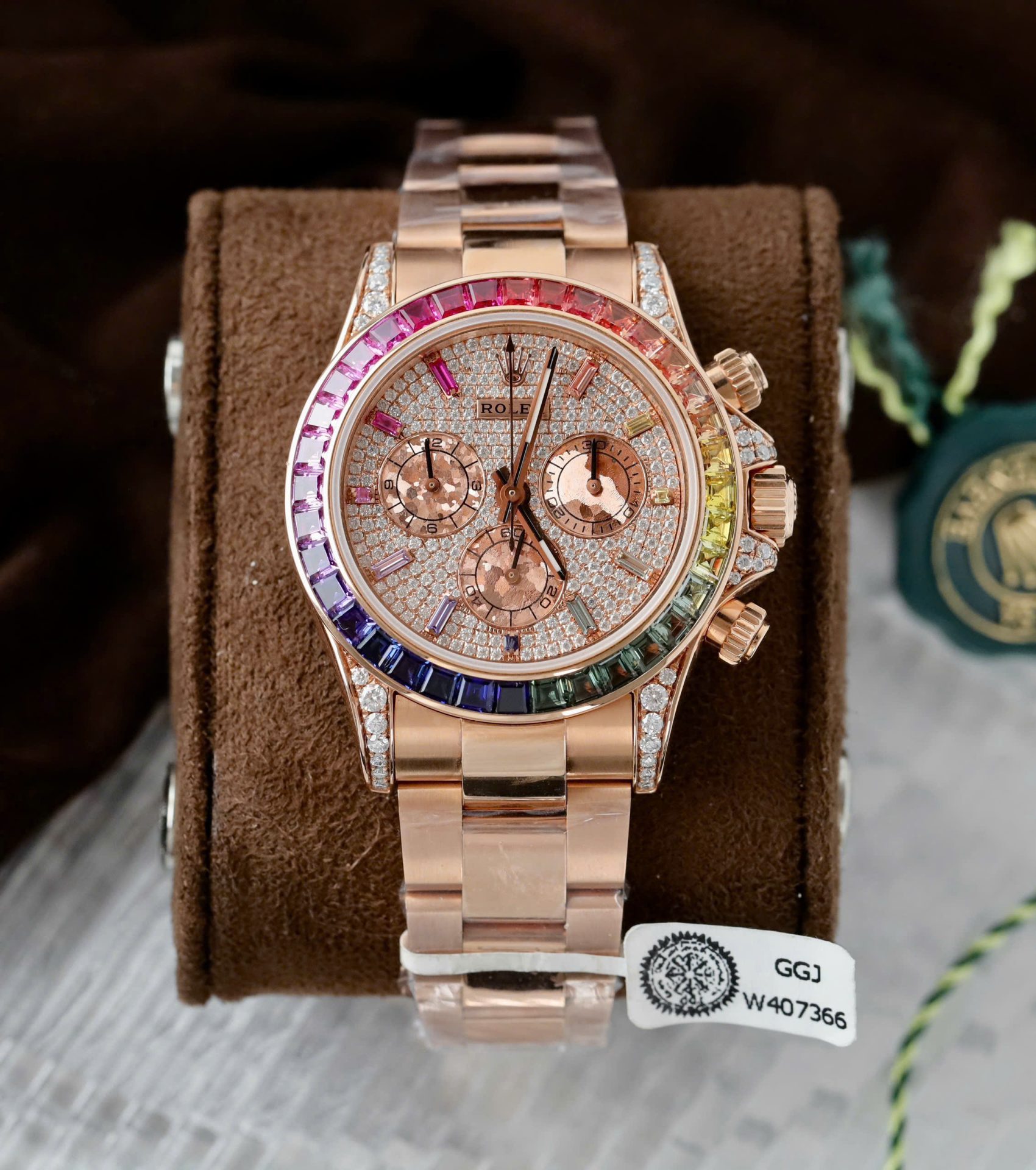 Rolex Daytona 116595 Rainbow RG Plated Diamond Dial 40mm Oyster Super Clone