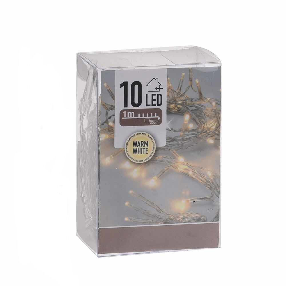 Guirlande électrique No&euml;l intérieur 10 LED blanc chaud 1 m