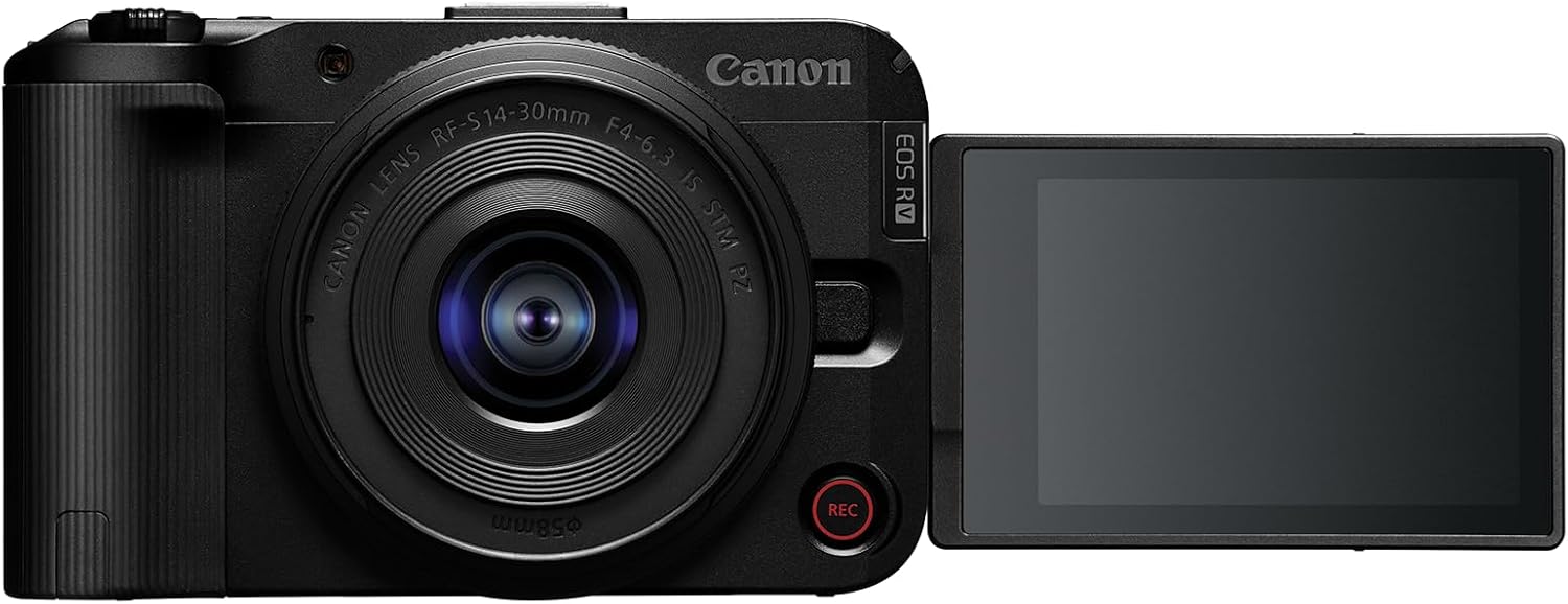 Canon EOS R50 V Mirrorless Camera with RF-S14-30mm F4-6.3 is STM PZ Lens  APS-C Sensor  24.2 Megapixels  Ultra-Wide Zoom  Fast Autofocus  Vlogging and Live Streaming Kit for Content Creators  Black