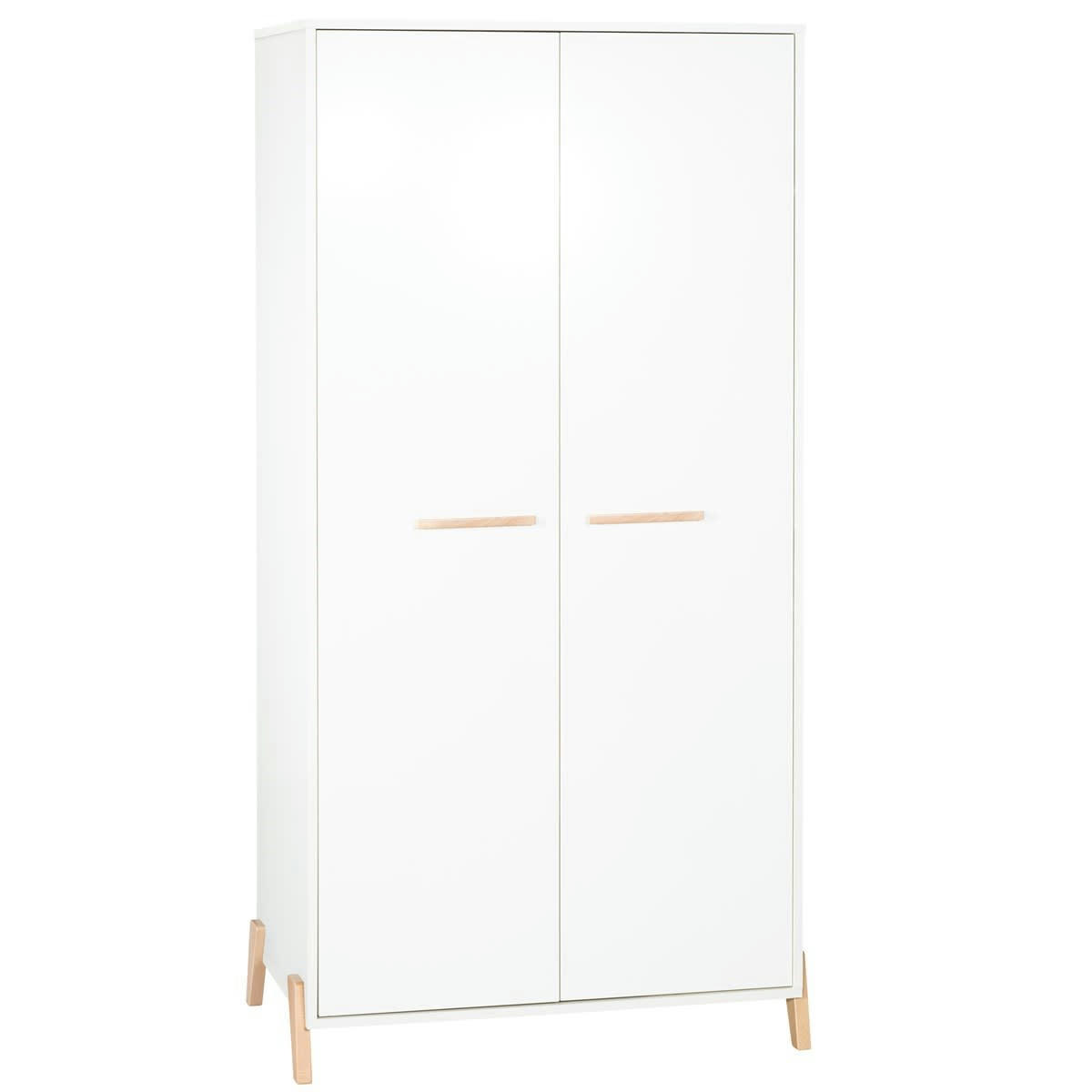 JOY - Armoire bébé 2 portes sur pieds en bois blanc