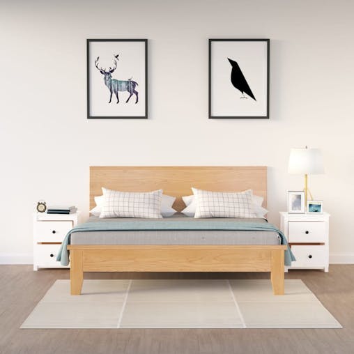 NNEVL Bedside Cabinets 2 pcs White 50x35x61.5 cm Solid Wood Pine