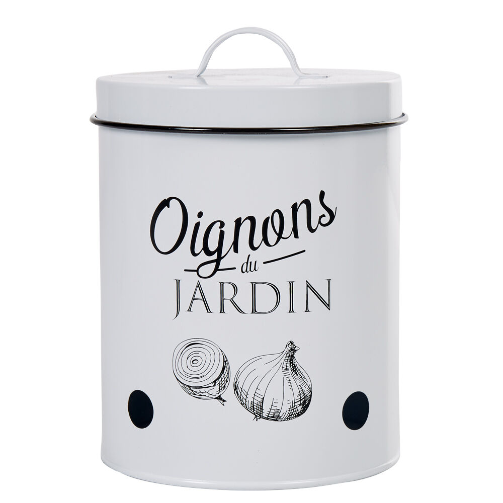 BoÎte de conservation vintage en métal pour oignons