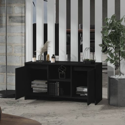 NNEVL TV Cabinet Black 102x37.5x52.5 cm Chipboard