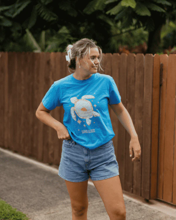 Sunrise Turtle SS Tee - Sapphire Blue