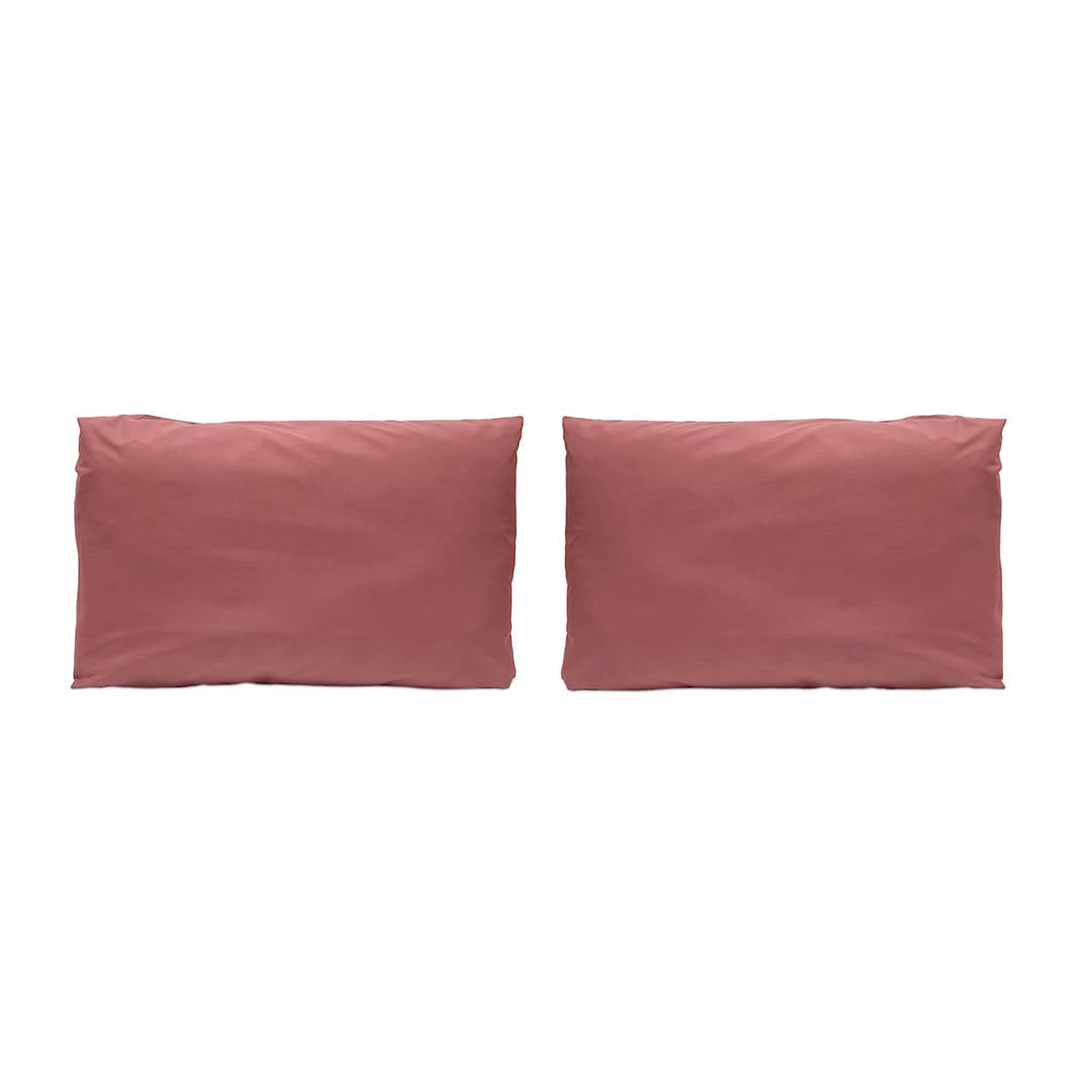 PURE TO - 2 Taies d'oreiller en percale de coton 50x75  cm rose foncé