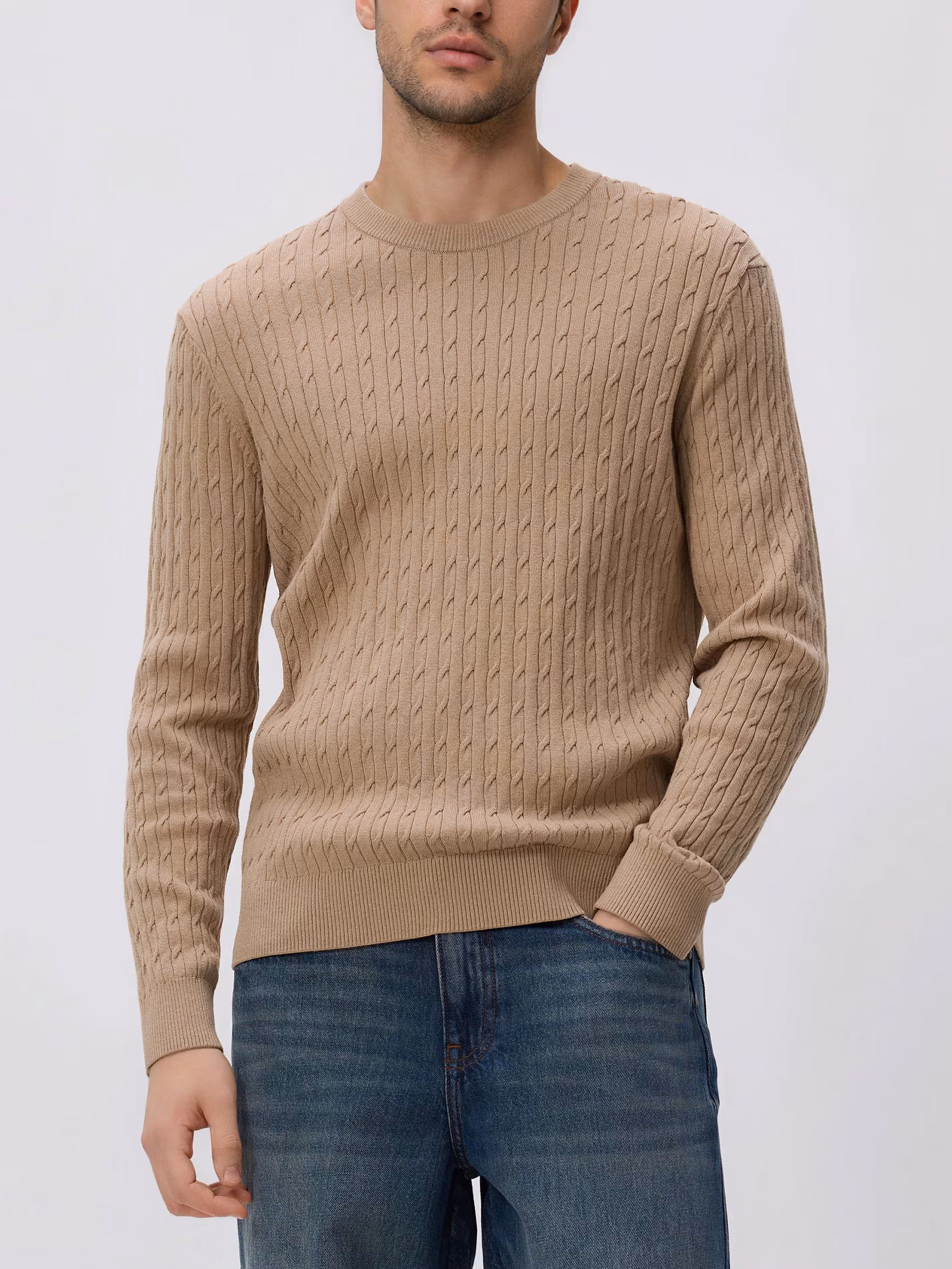 Strukturalny sweter z bawełną