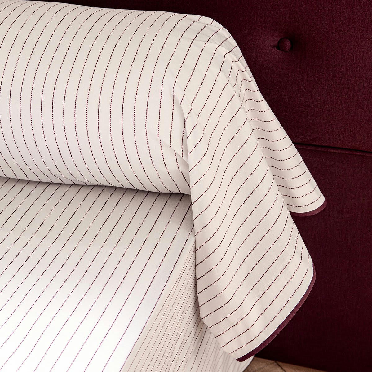 SERRE EXOTIQUE - Taie de traversin percale rose foncé 43x210 cm