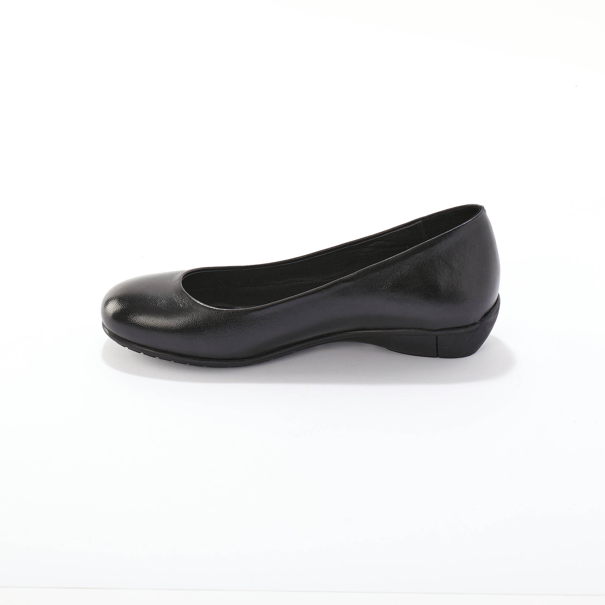 Ballerines souples compensées en cuir lisse