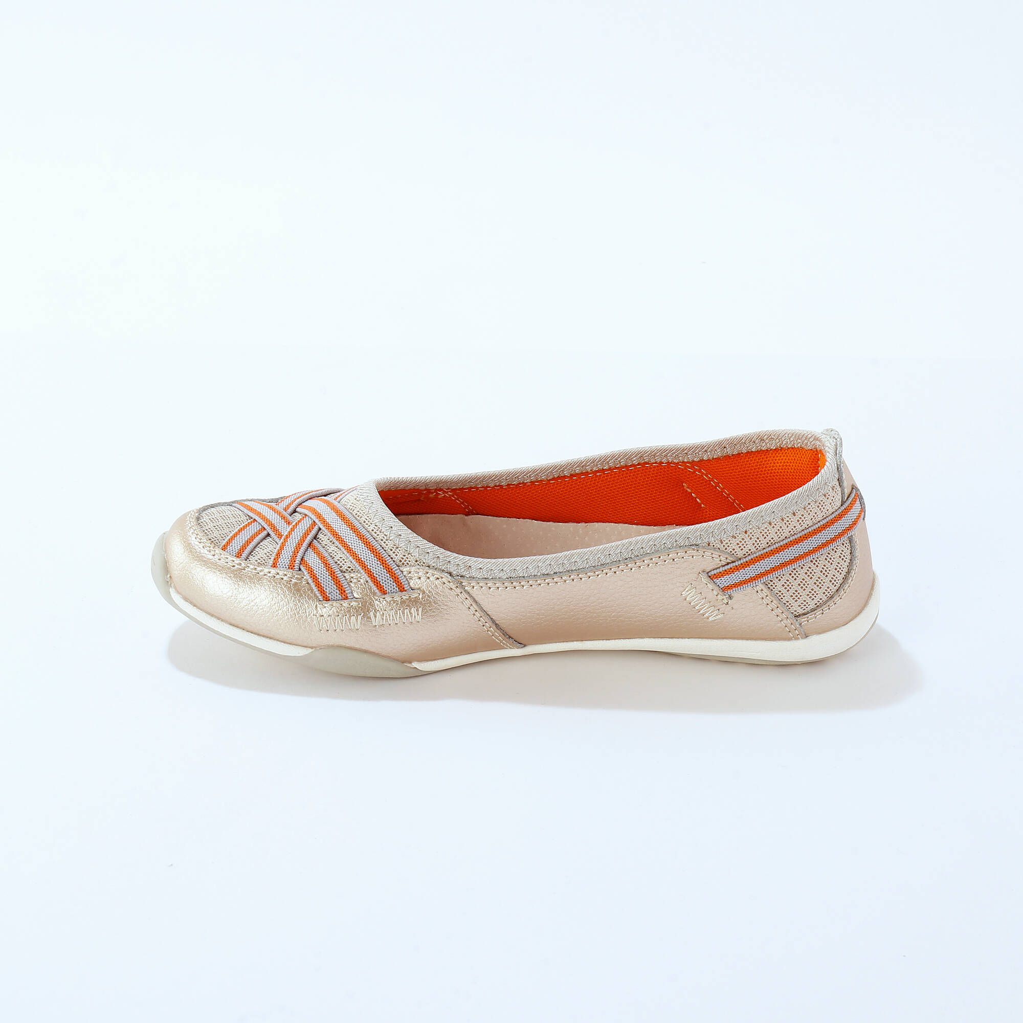Ballerines souples cuir et textile aéré bandes élastiquées