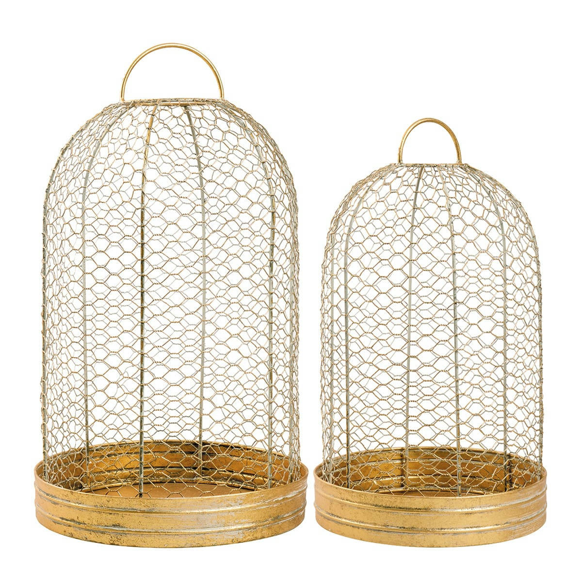 - Set de 2 cages Champêtres dorées