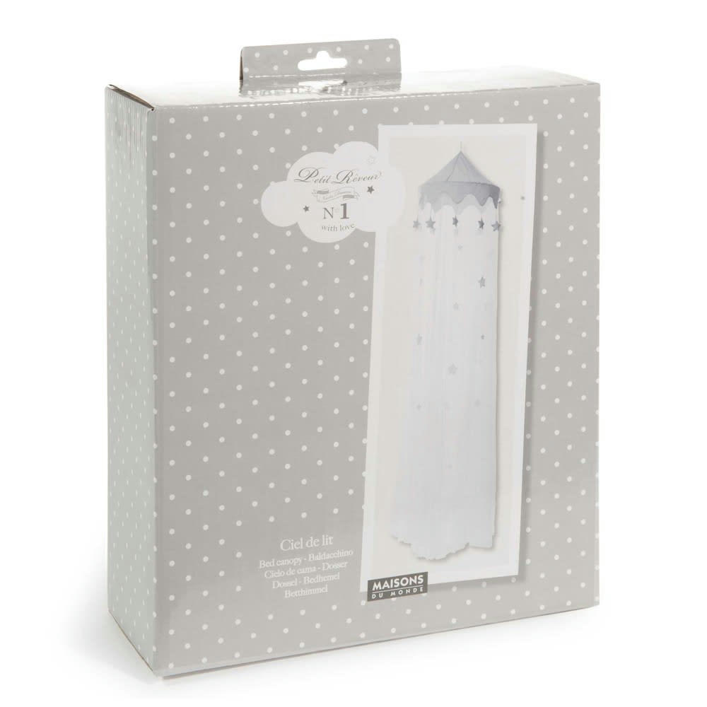 Songe - Ciel de lit enfant blanc et gris