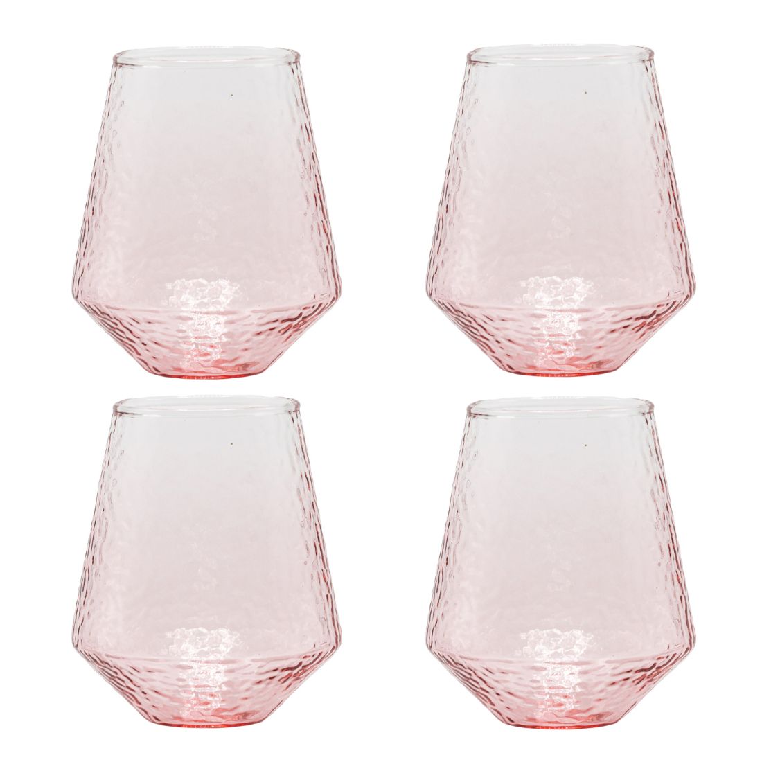 Brût Homeware | Waterglas Claude | Set van 4 | Wijnglas | 400ML | roze