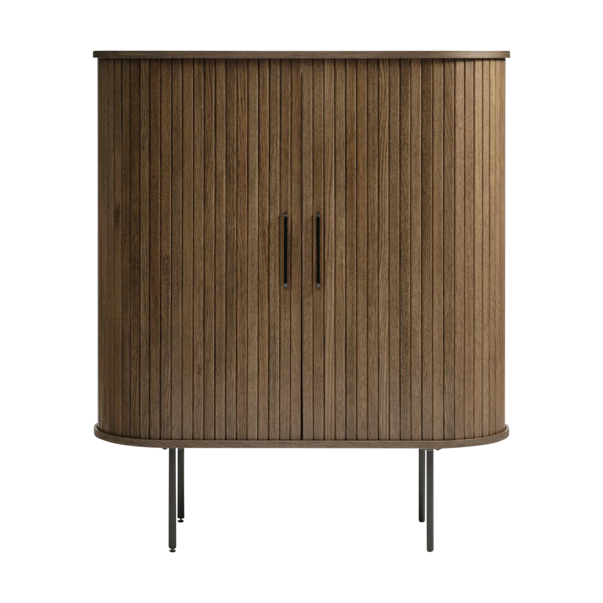 Olivine Lenn Ovale Houten Opbergkast - B 100 cm - Gerookt Eiken