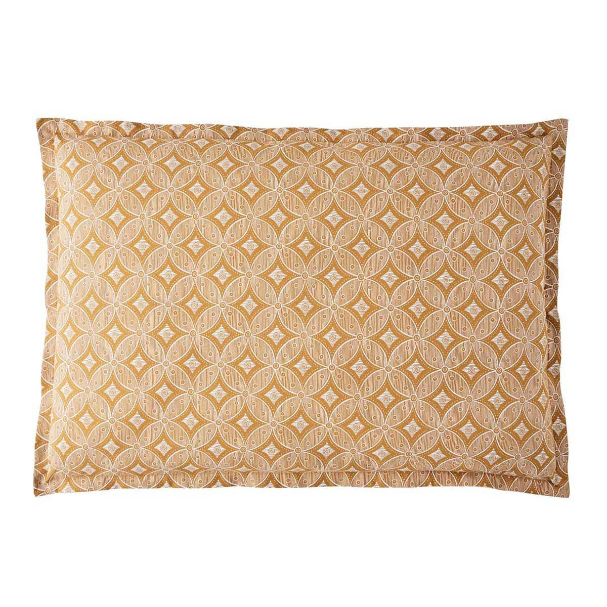 BATIK - Taie d'oreiller en de coton jaune 50x75