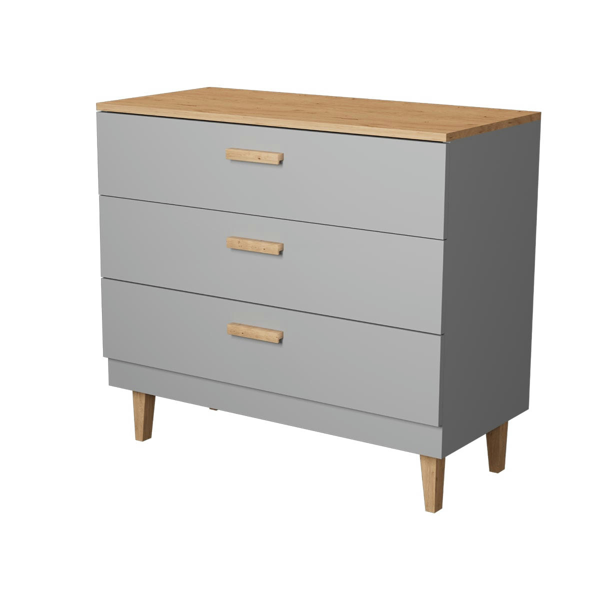 - Commode 3 tiroirs gris