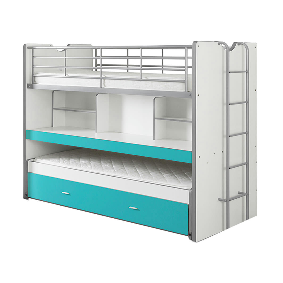 BONNY - Lit combiné 80 90x200 sommier inclus turquoise