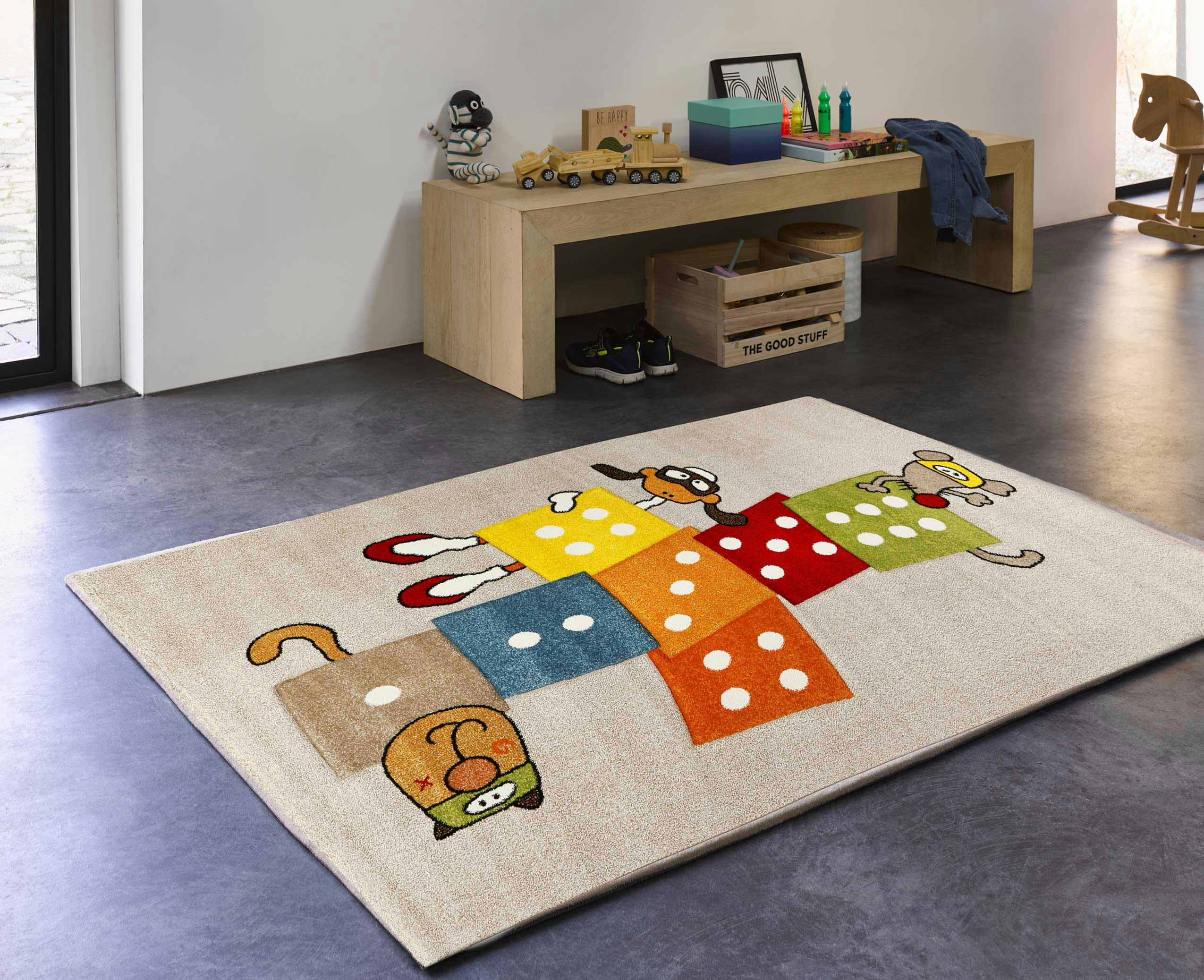 BANDIDOLEROS - Tapis marelle enfant motif animaux multicolore 200x290