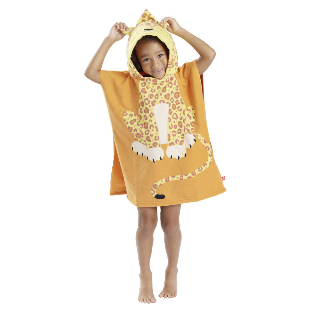 Poncho de plage enfant léopard TU 55x110cm