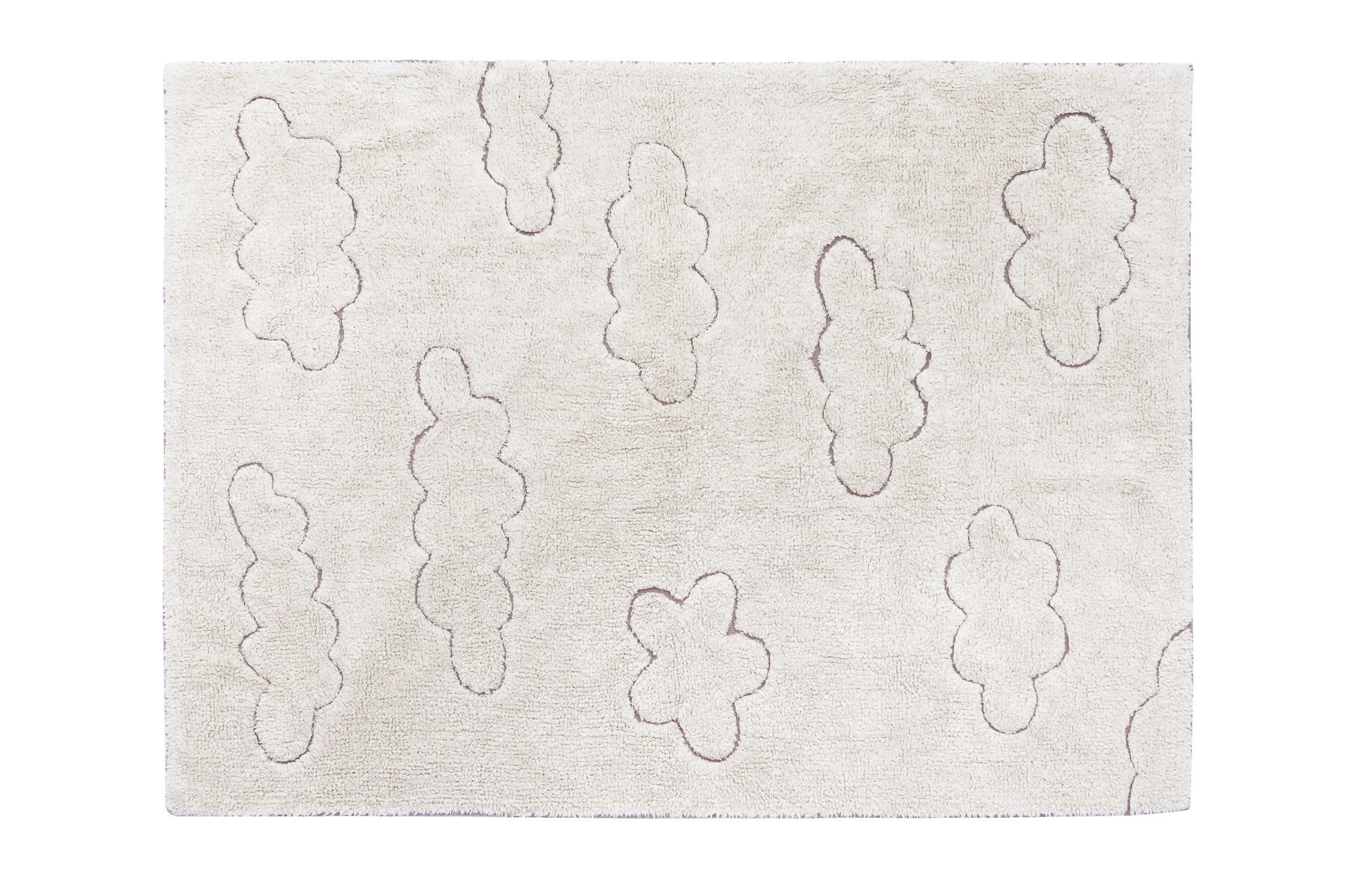 RUGCYCLED - Tapis lavable nuage en coton blanc 140x200