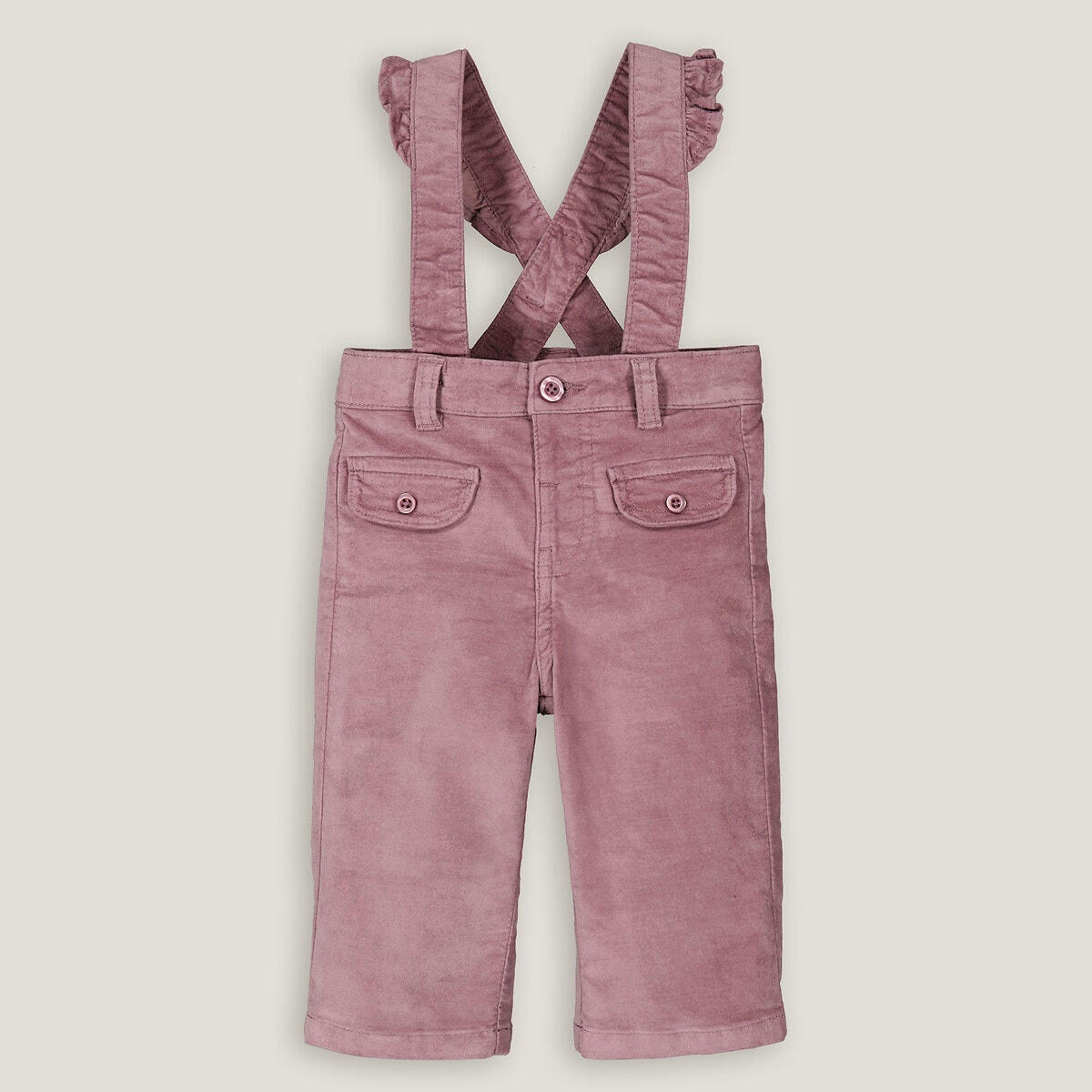 Pantalon large à bretelles en velours