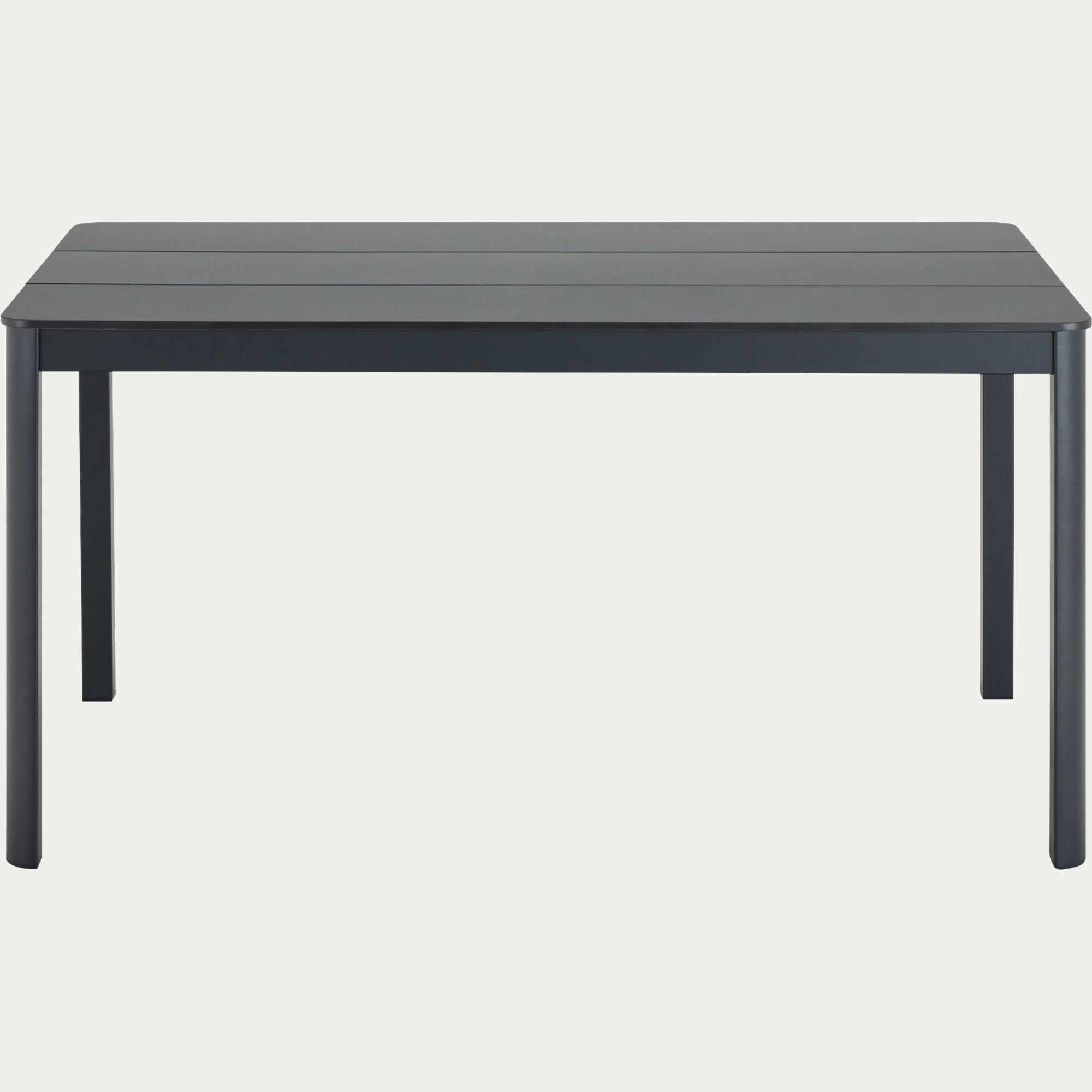 VERDIERE - Table de repas jardin en aluminium et duraboard - noir (6 places)