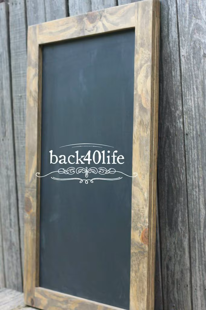 Farmhouse Style Rustic Chalkboard with Wood Frame (W-040) - Back40Life