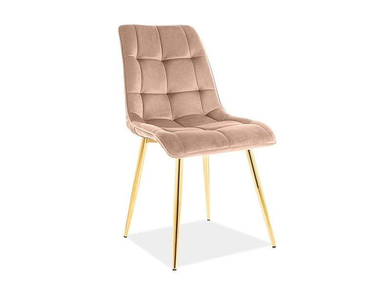 Krzesło tapicerowane CHIC VELVET GOLD beżowe