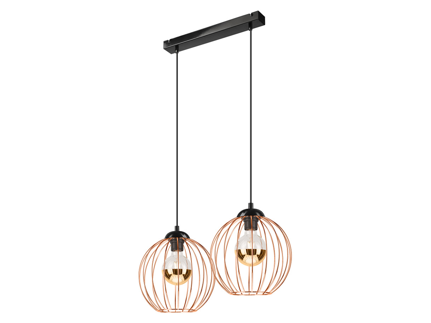 Lampa wisząca Zoya 2-punktowa stalowa złota