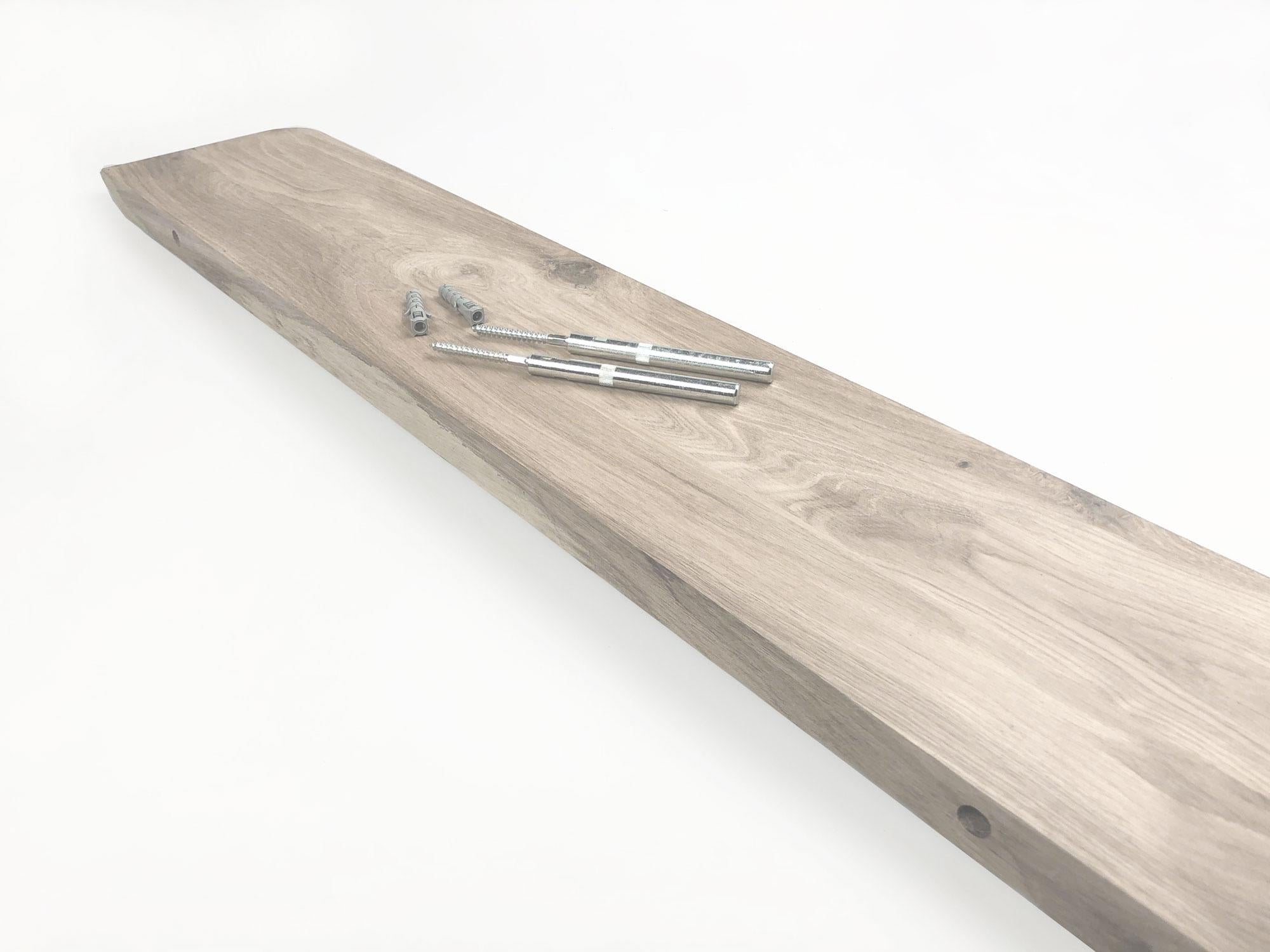 WoodBrothers Eikenhouten zwevende wandplank verjongd 60x20x4cm