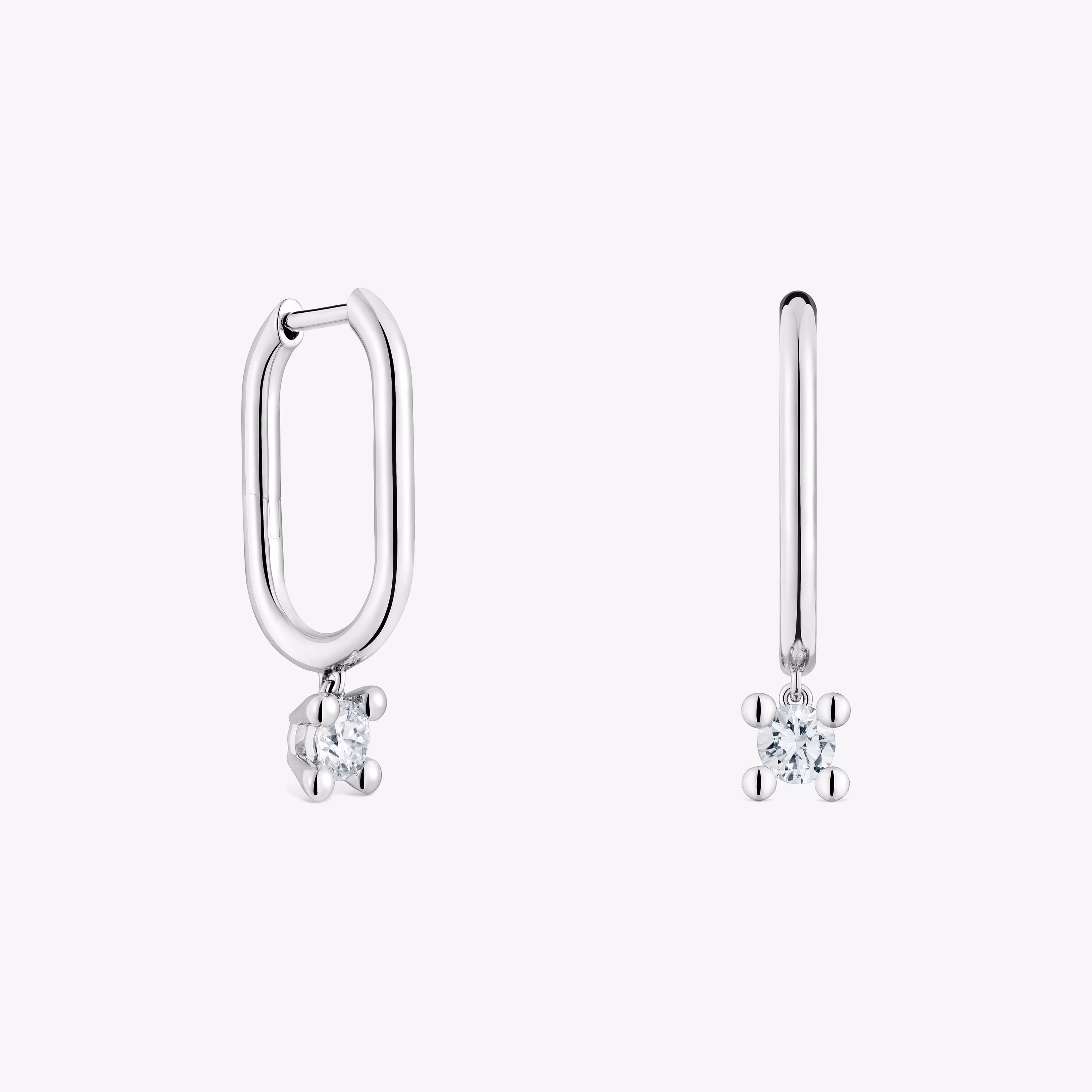 Pendientes de aro de platino con diamantes creados en laboratorio 0,36 ct Shine LGD