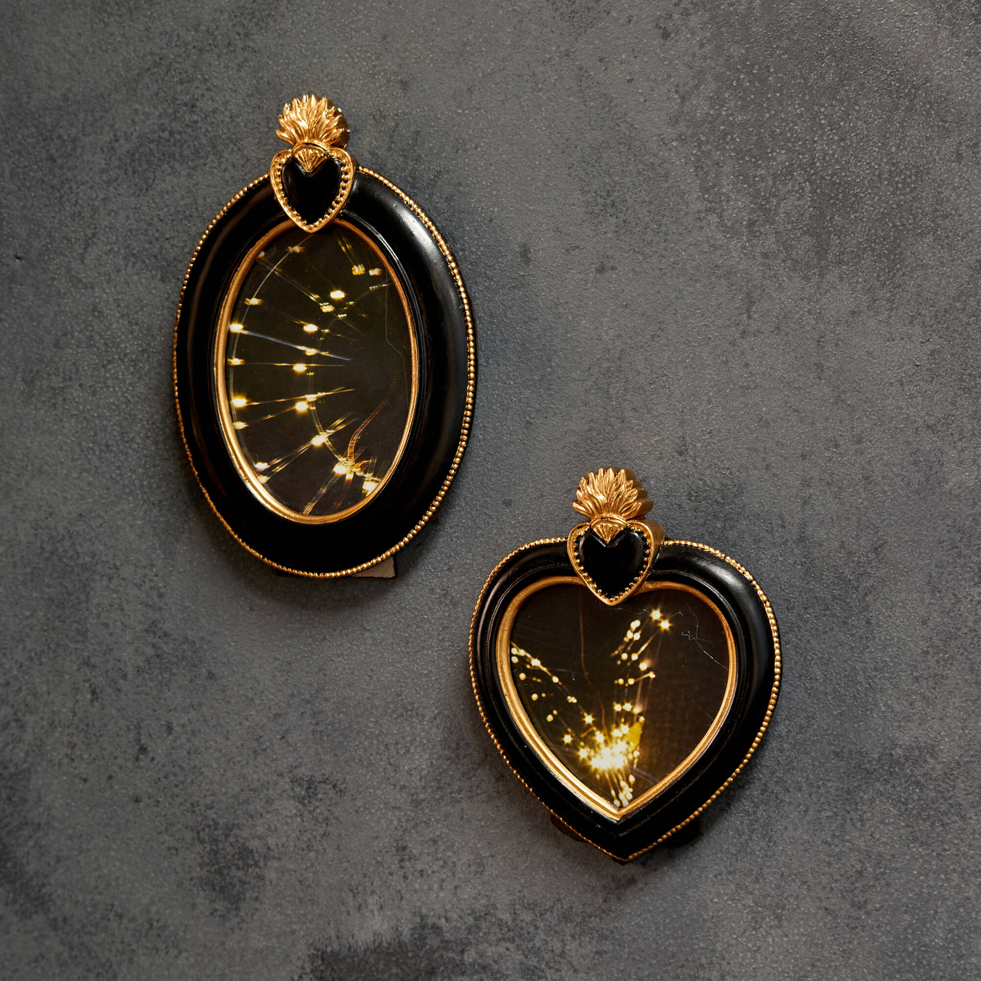 Cadre-photo ex-voto forme cœur, polyrésine