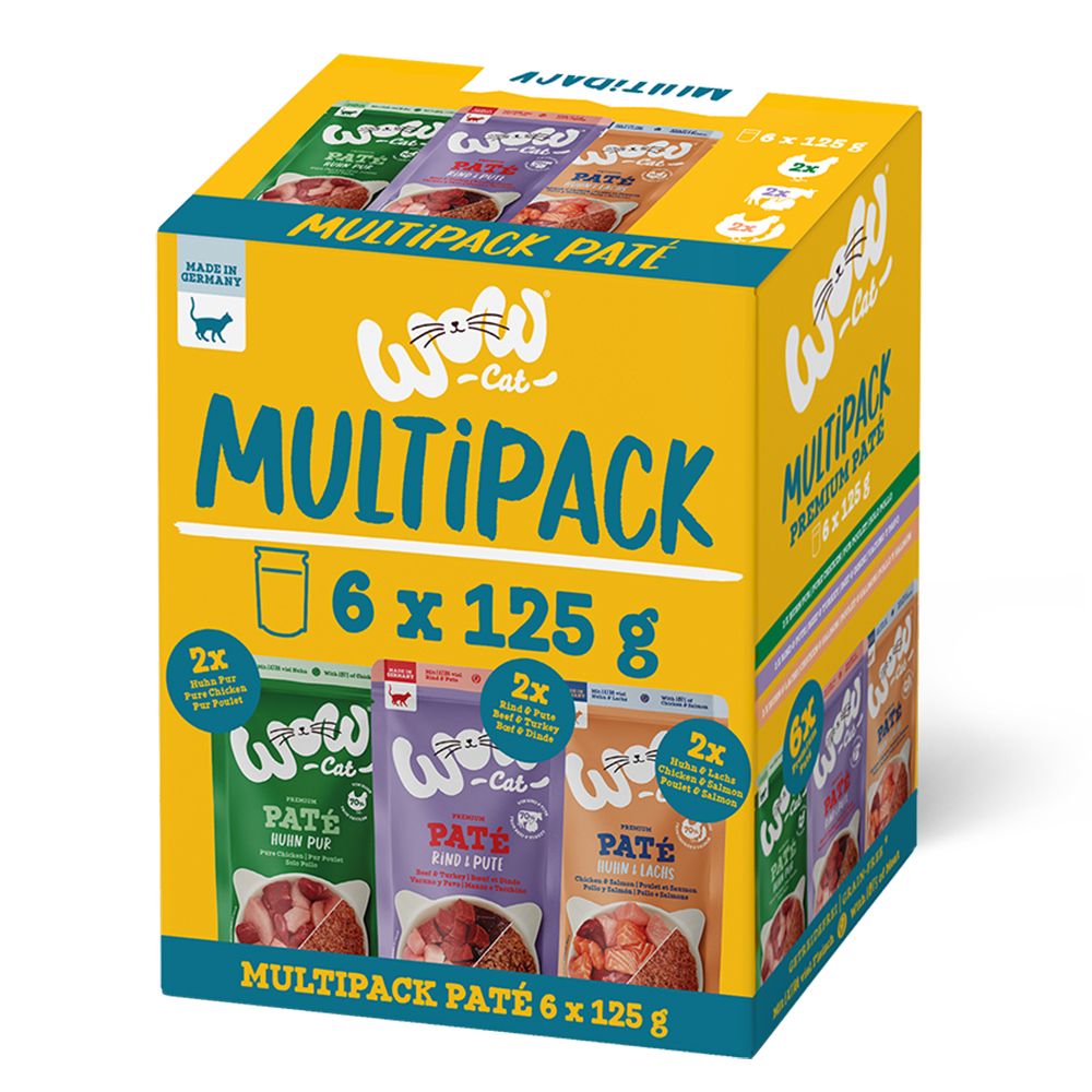 WOW Cat Adult Paté Mixed Pack Saver Pack 24 x 125g